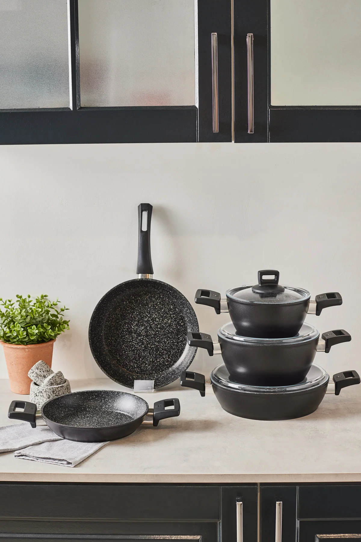 8-piece granite-coated cookware set