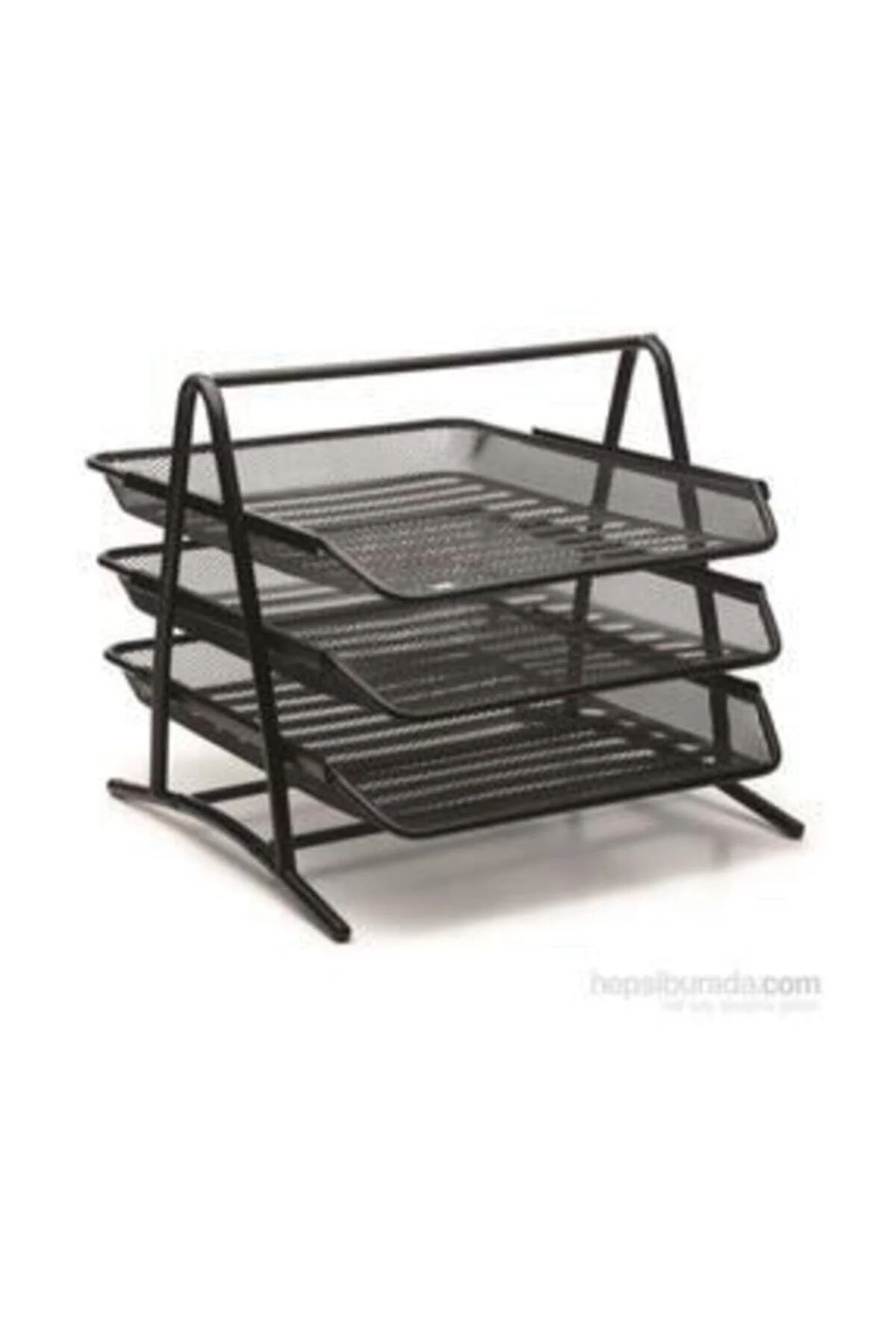 Set of 3 Black Perforated Document Racks