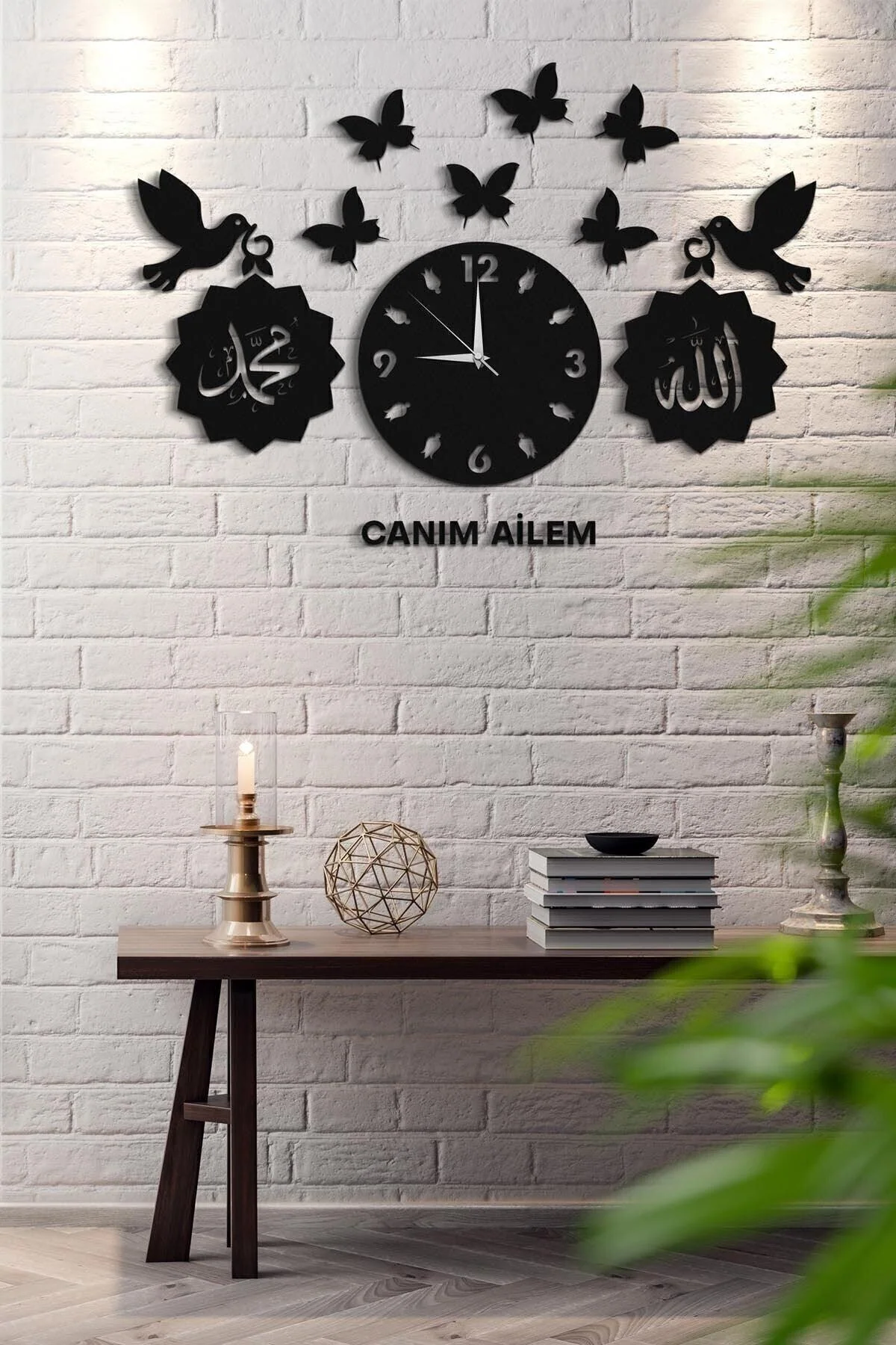 Butterfly and bird wall clock 3mm MDF design