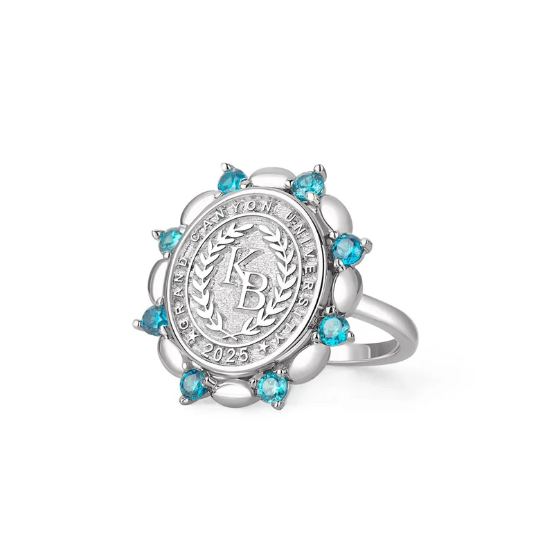 Birthstone Custom Engraved Copper Ring