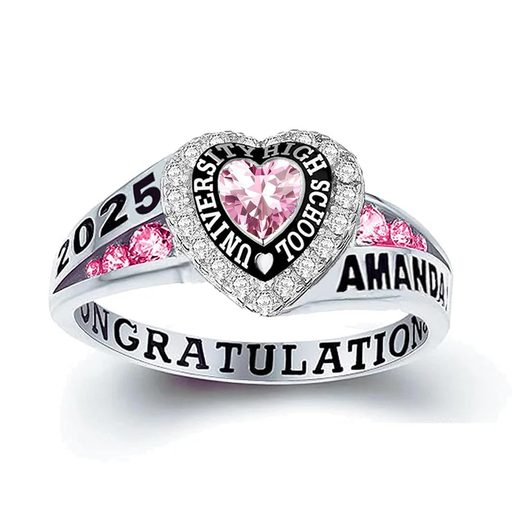 Birthstone Engraved Custom Ring