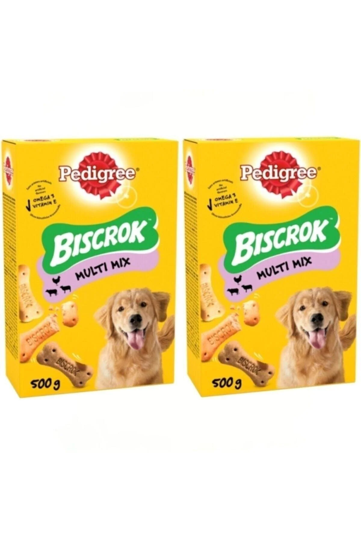 Crunchy Multi-Flavor Dog Biscuit Treats, 1 kg Pack (2 x 500g)