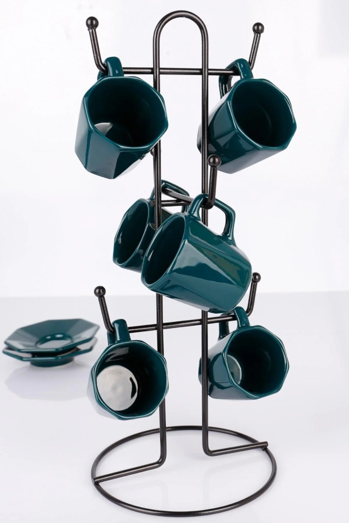 6-Piece Black Cup and Mug Hanger Set with M6 Screws