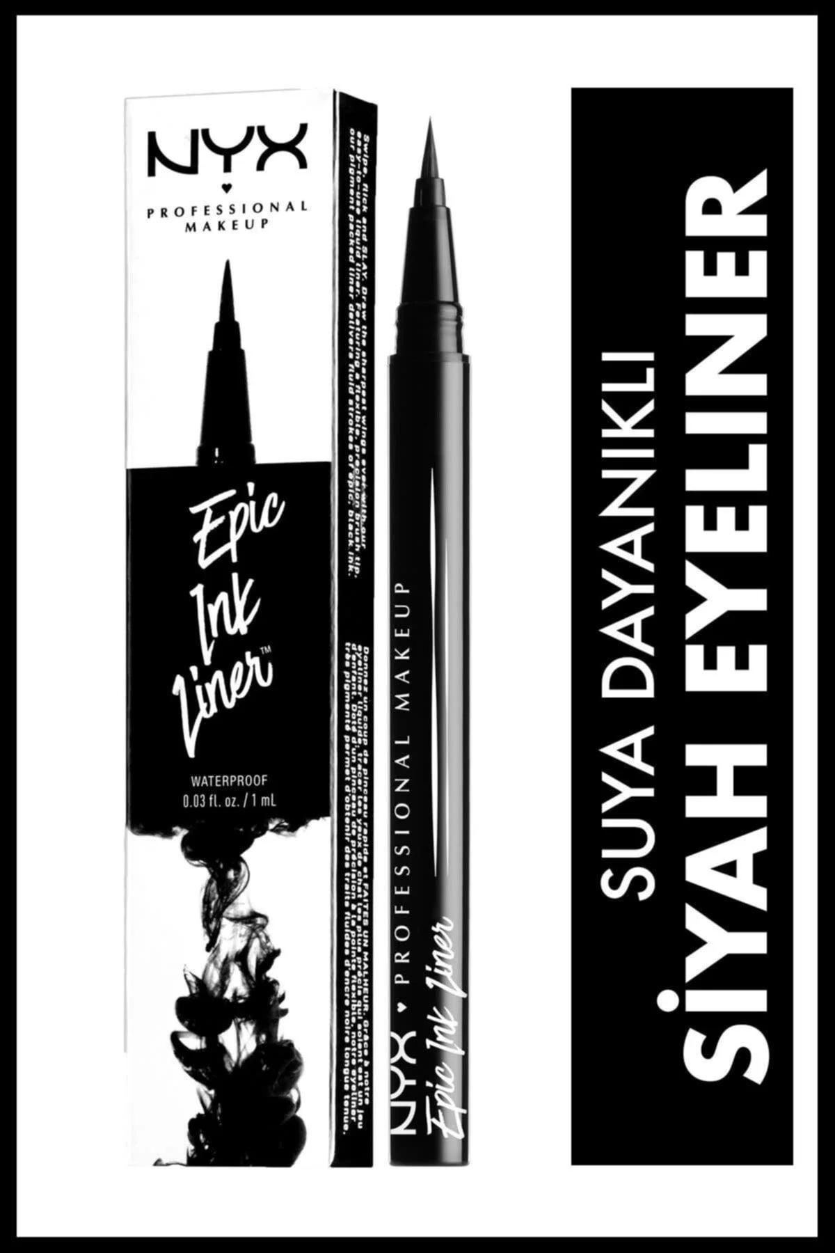 Jet Black Vegan Liquid Eyeliner with Flexible Brush Tip