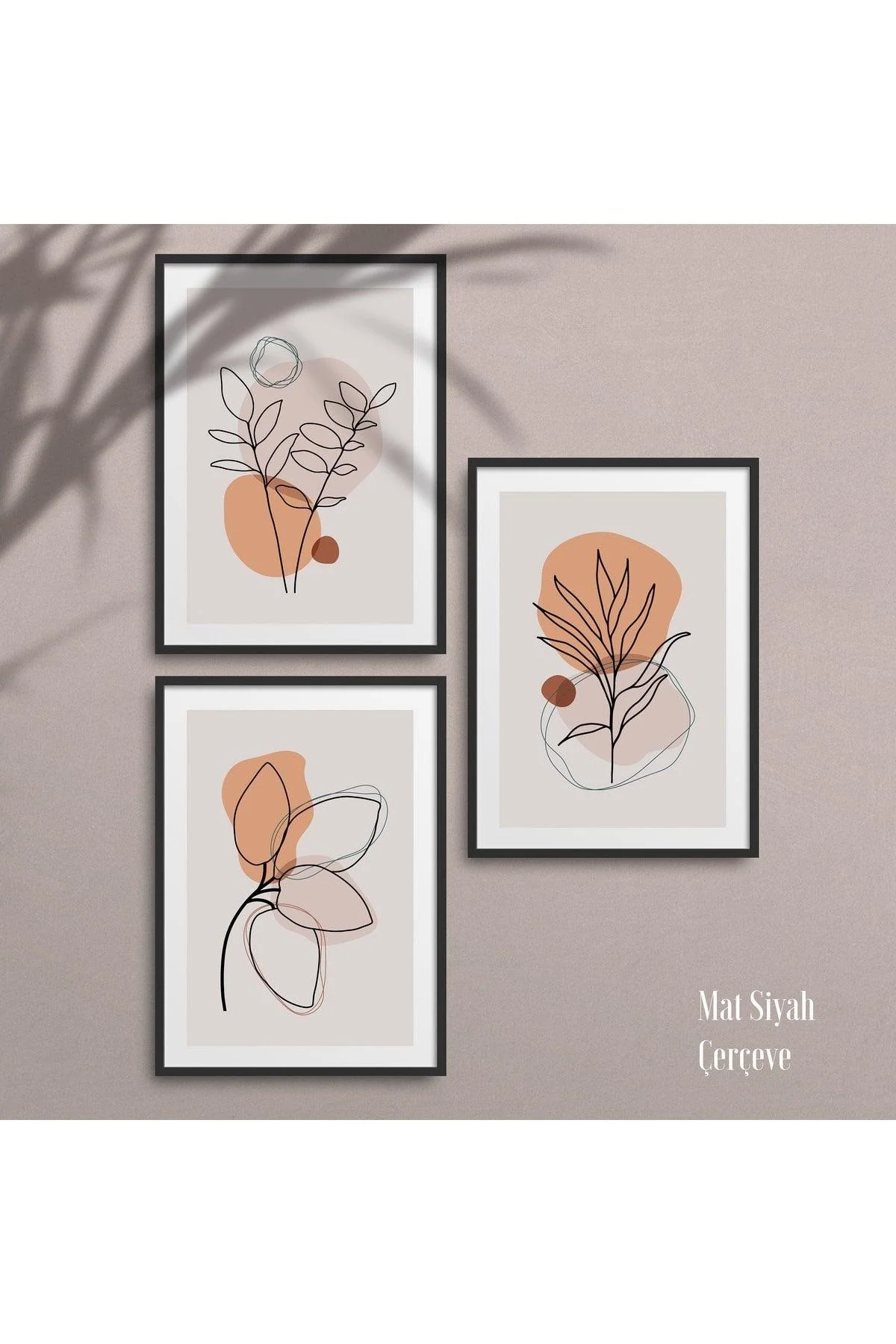 3-Piece Black Laminated Frame Wall Art Set