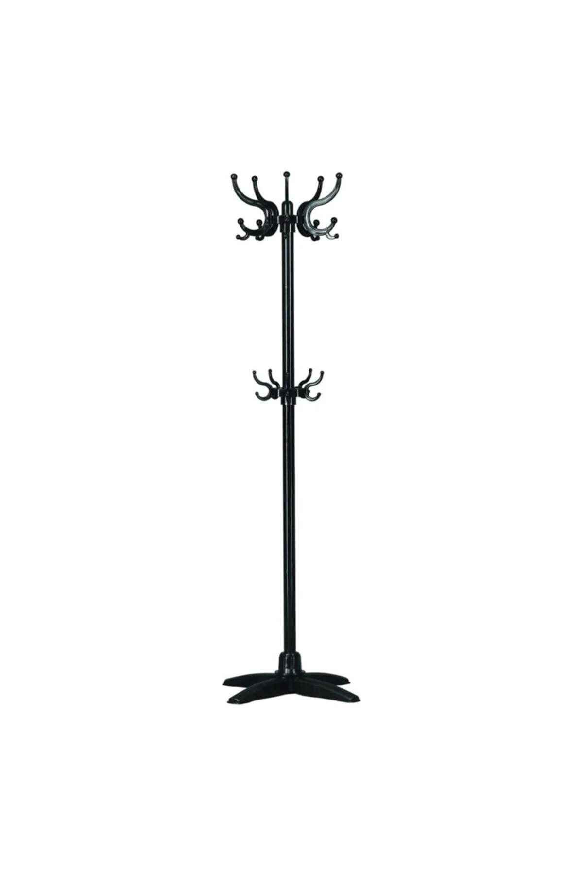Black metal coat rack with detachable design and five tiers