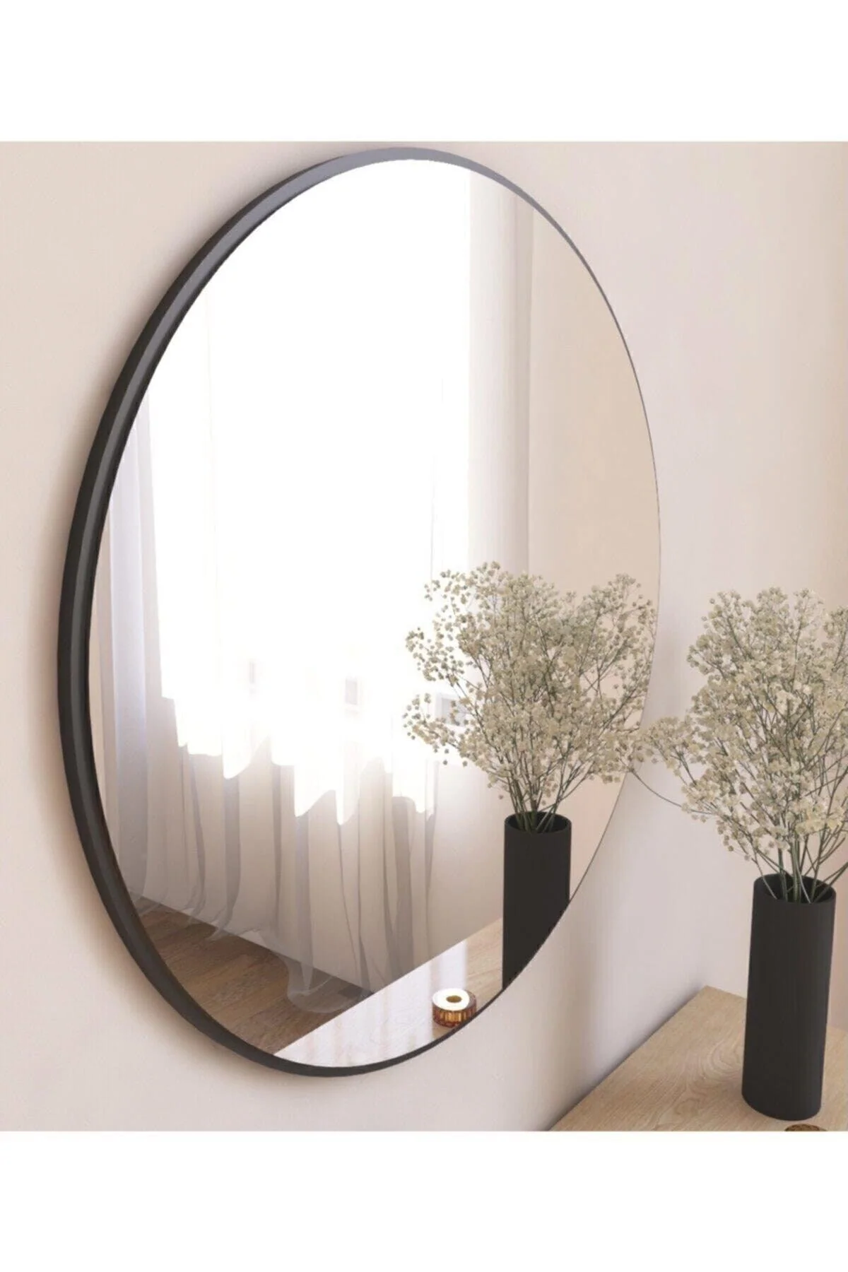 Round Black Decorative Mirror