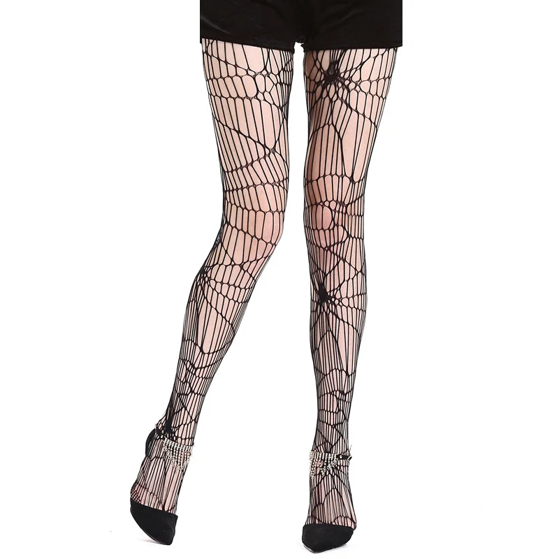 Black Spider Pattern Halloween Socks for Women