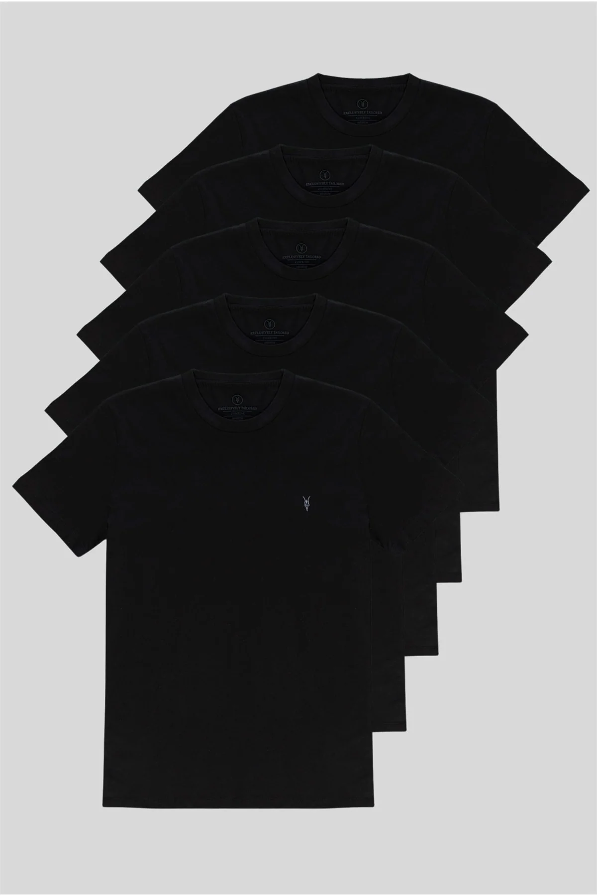 5-pack black short-sleeve T-shirts in 100% cotton