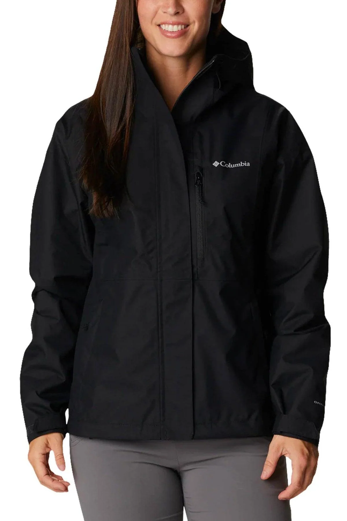 Women's black waterproof hiking jacket
