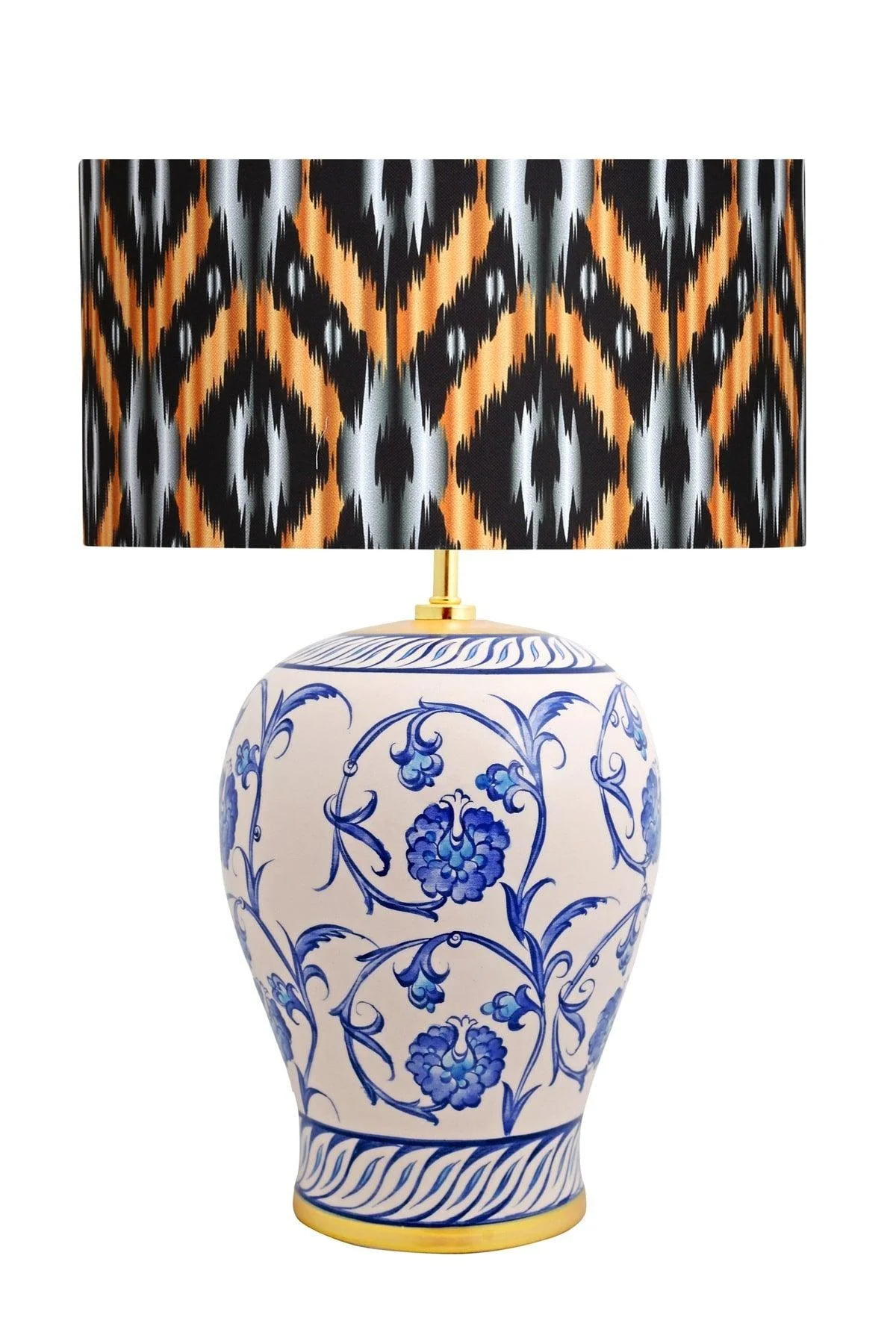 Plain Blue Ceramic Lampshade for E27 Bulbs