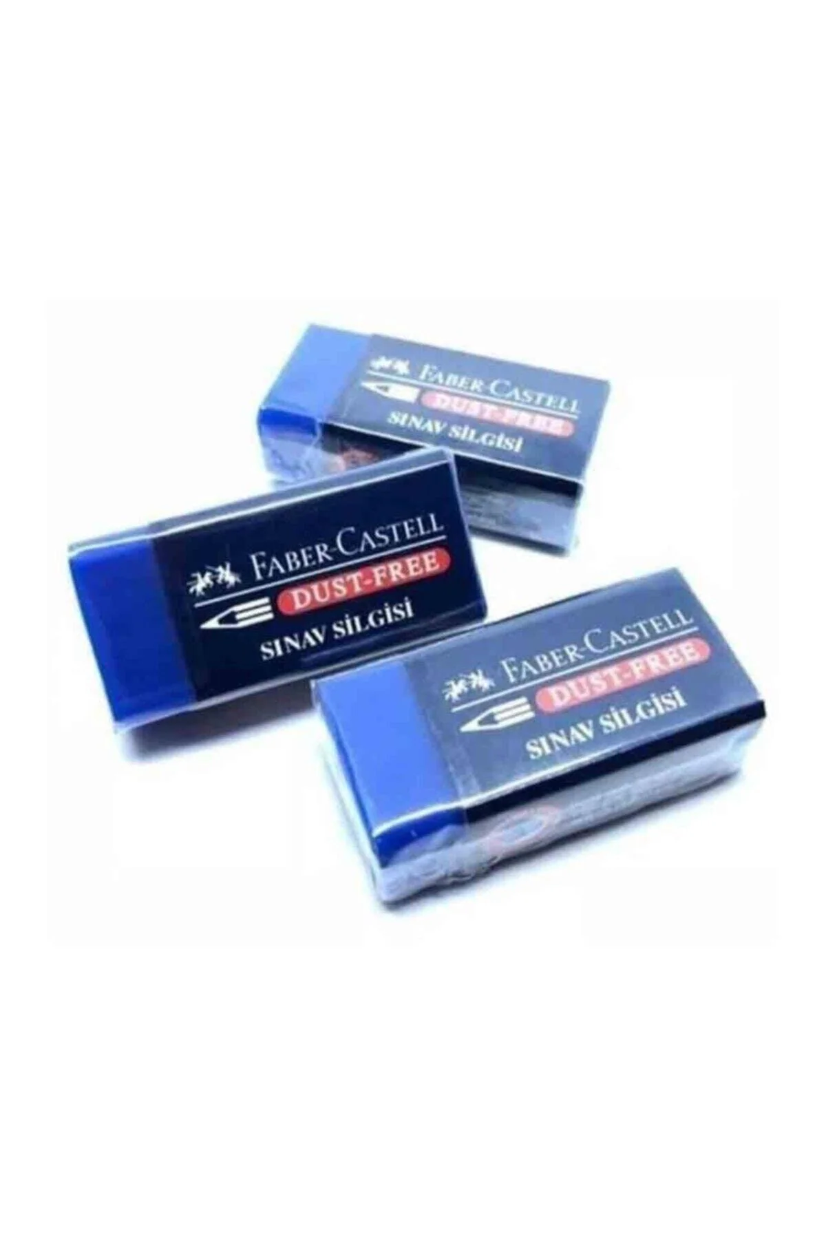 Blue exam eraser with residue collection feature