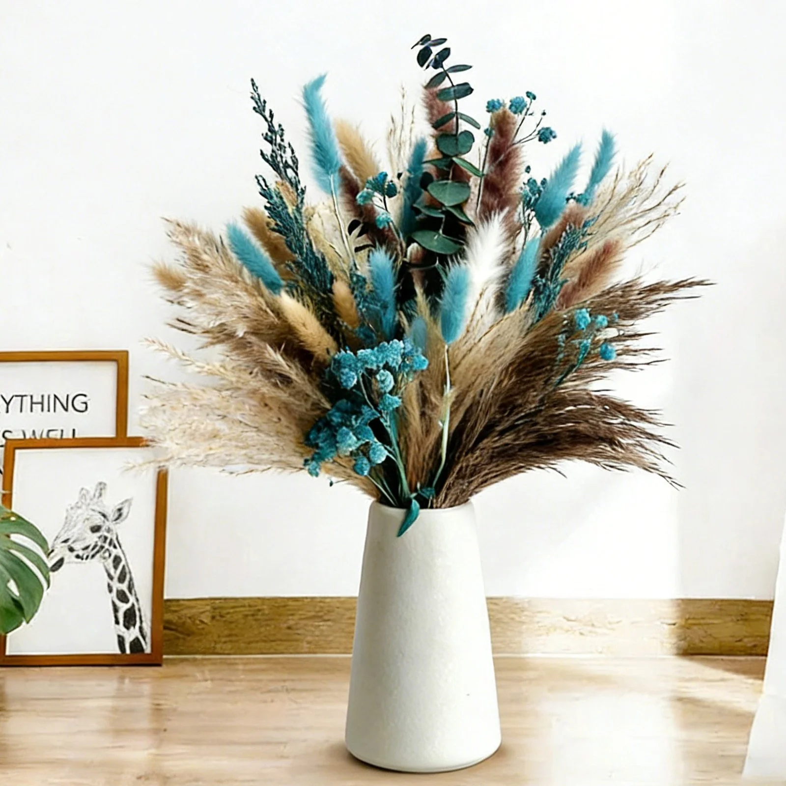 Blue Pampas Grass Decor