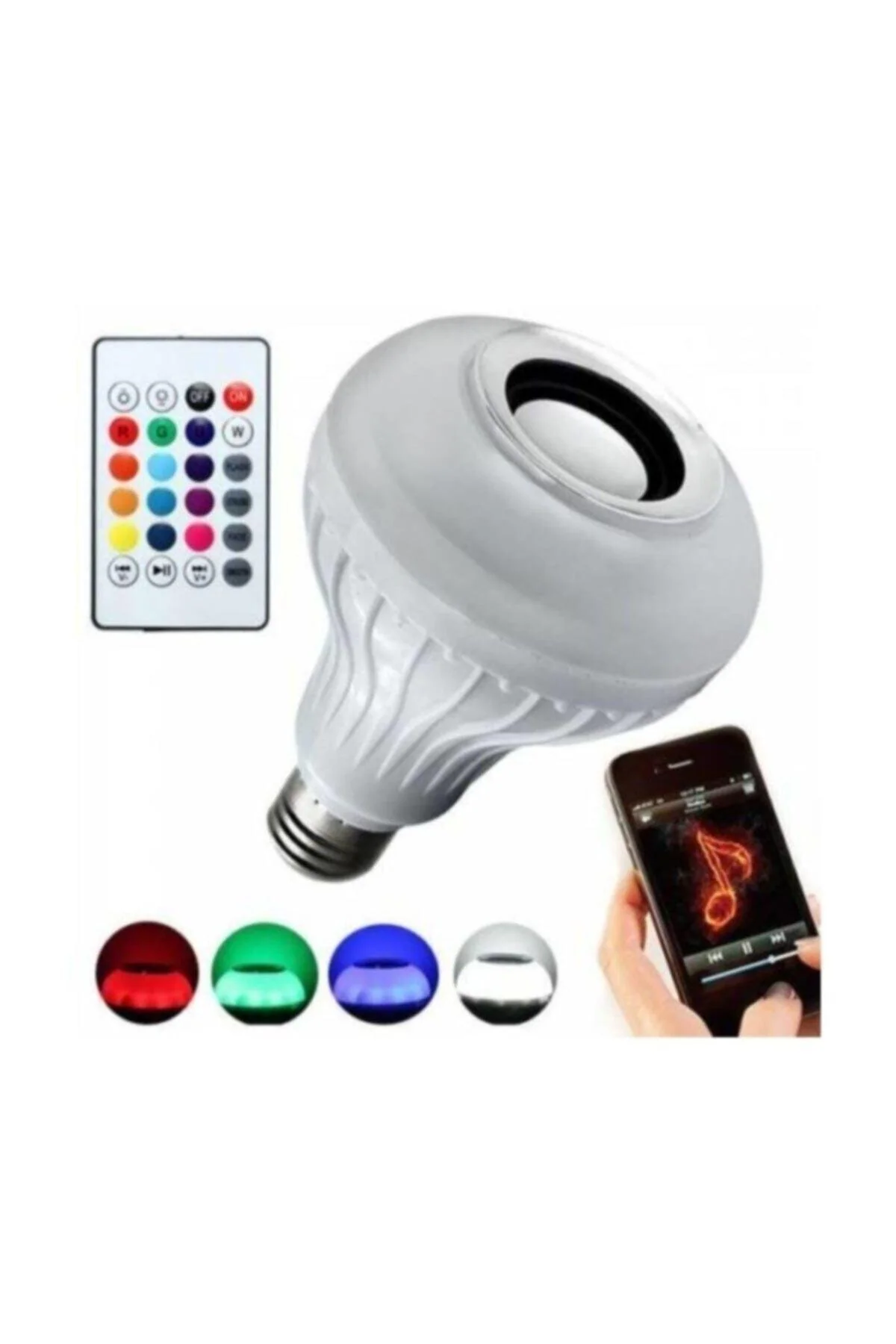 Bluetooth speaker-controlled RGB smart LED bulb with 16 colors