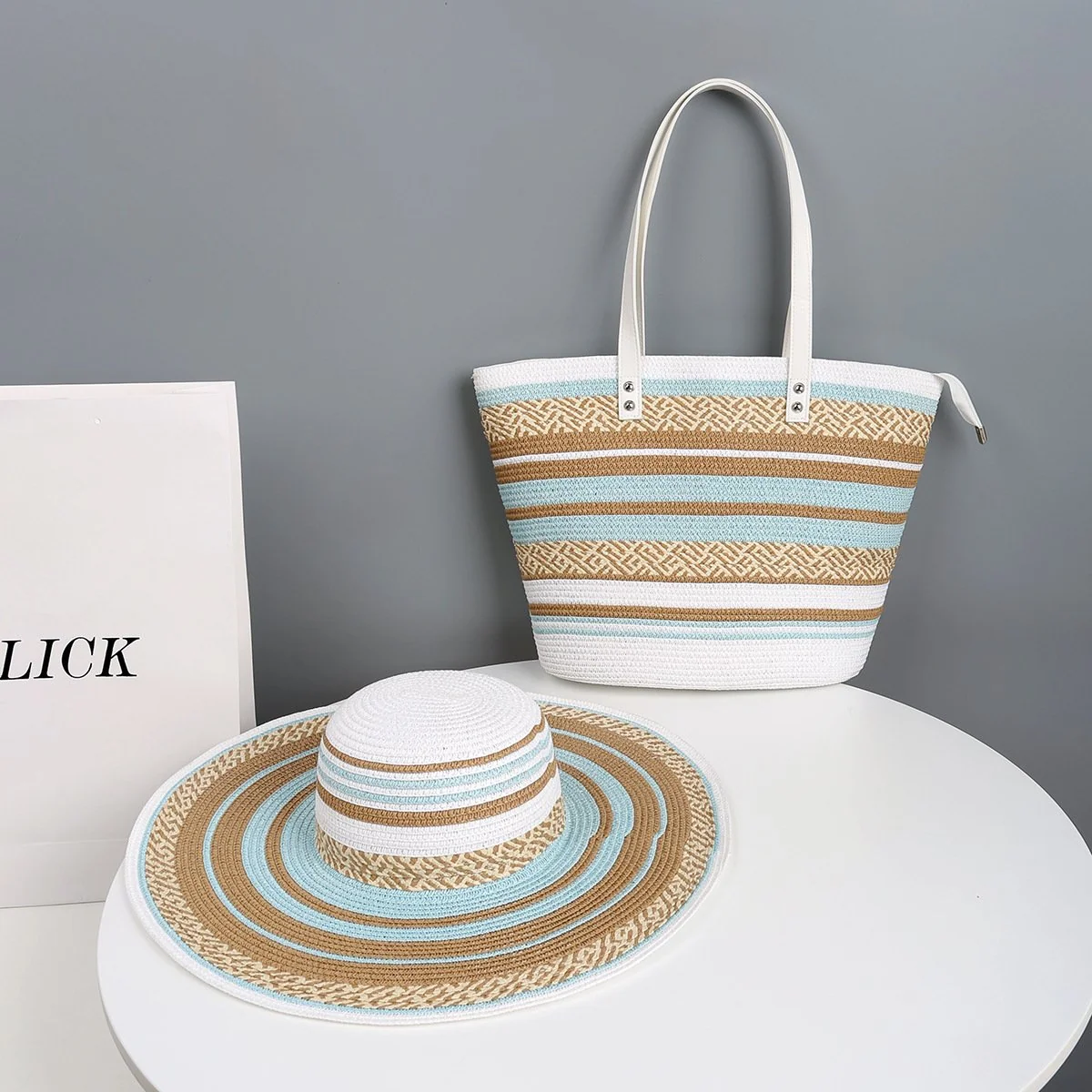 Boho Chic Straw Bag & Hat Set - Perfect for Summer