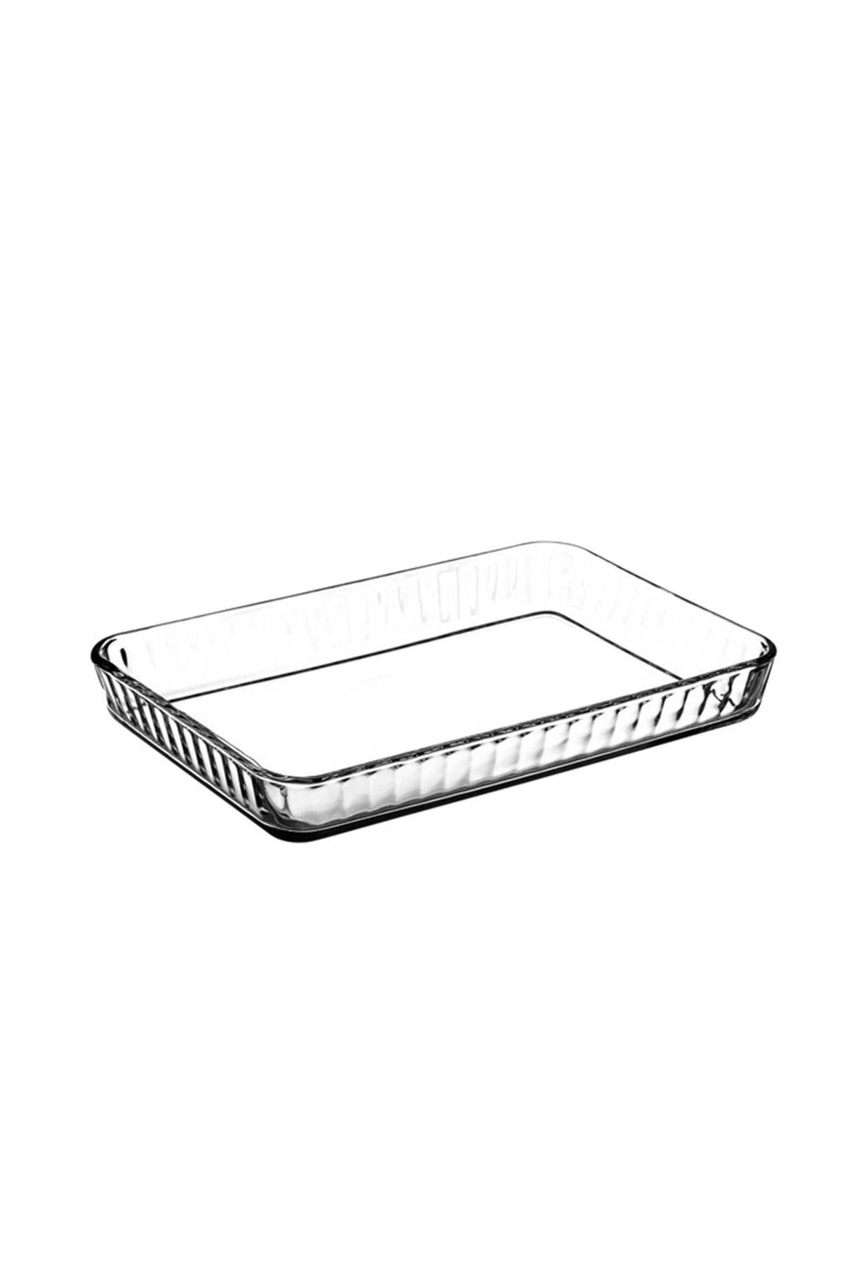 Rectangular glass oven dish for baking and serving