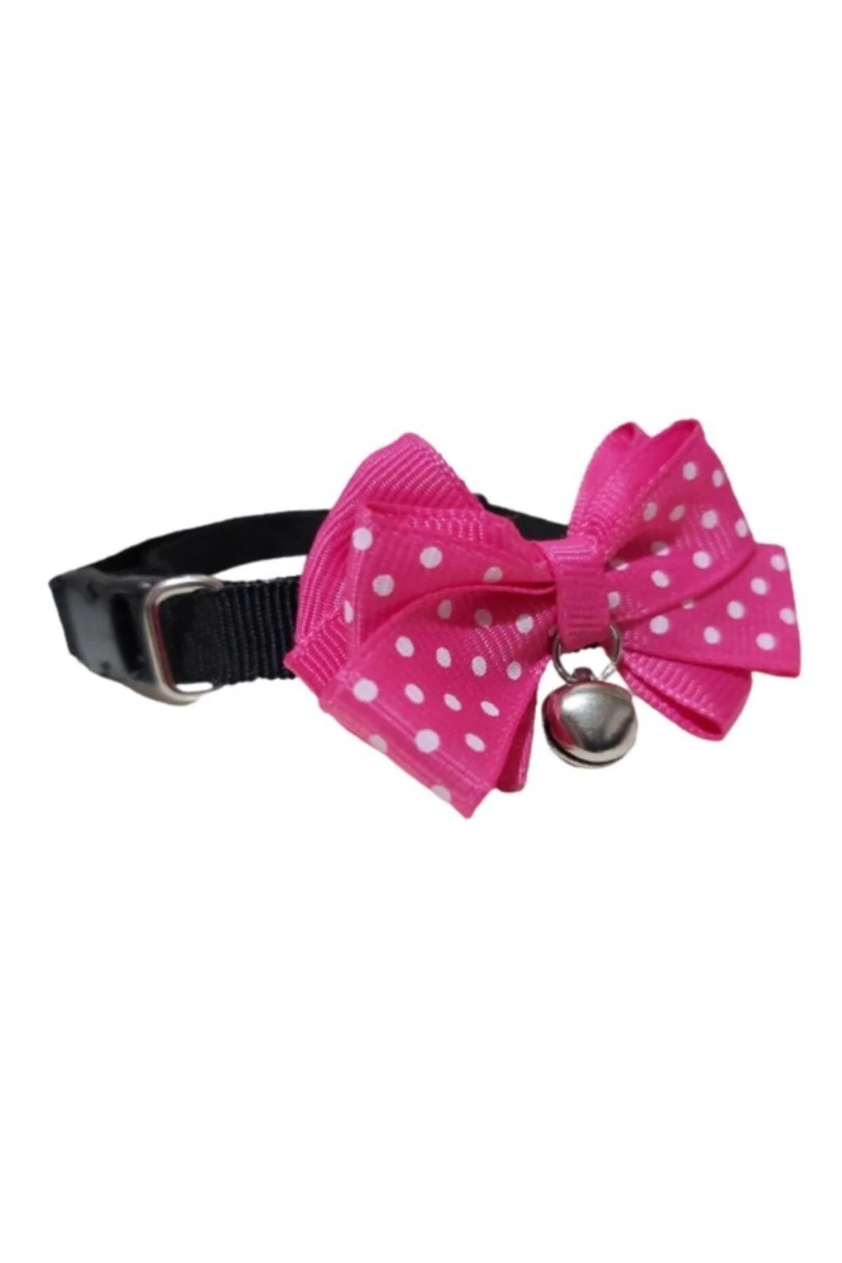 Pink Bow Tie Cat Collar – Adjustable Nylon with Bell