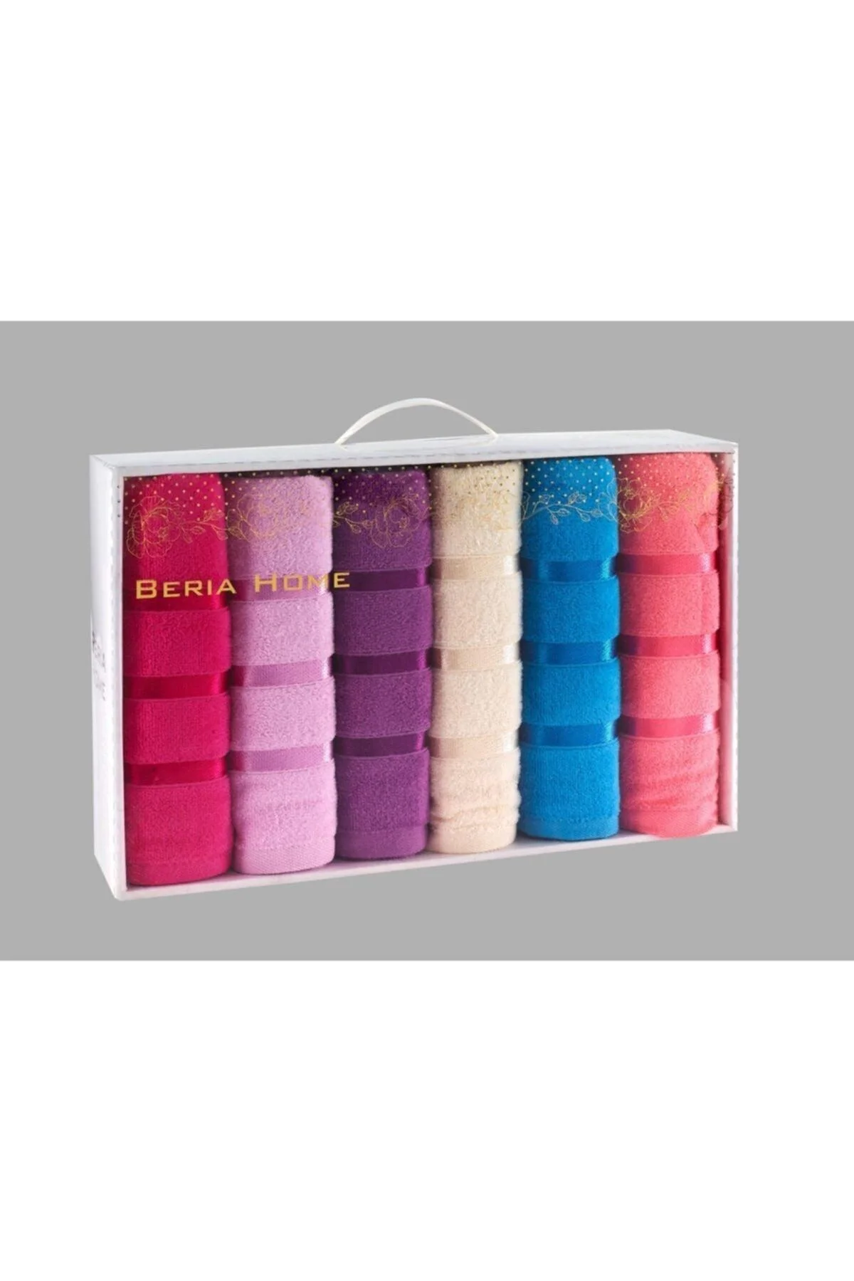 Boxed 50x90 cm velvet towel set in a gift box