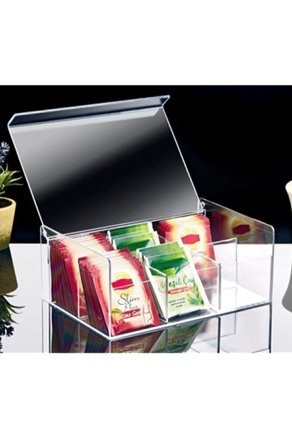 Elegant Tea and Coffee Storage Box Organizer