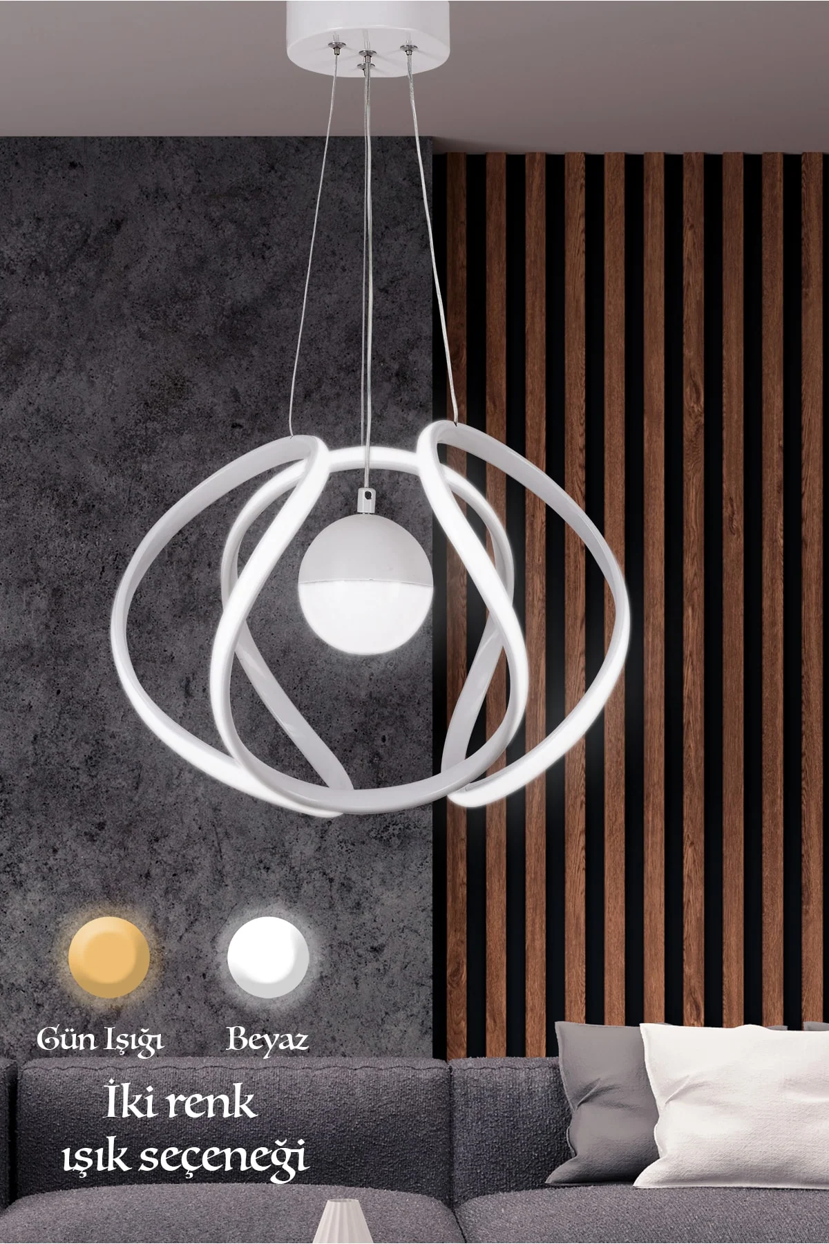 White LED chandelier with stylish design and bright light
