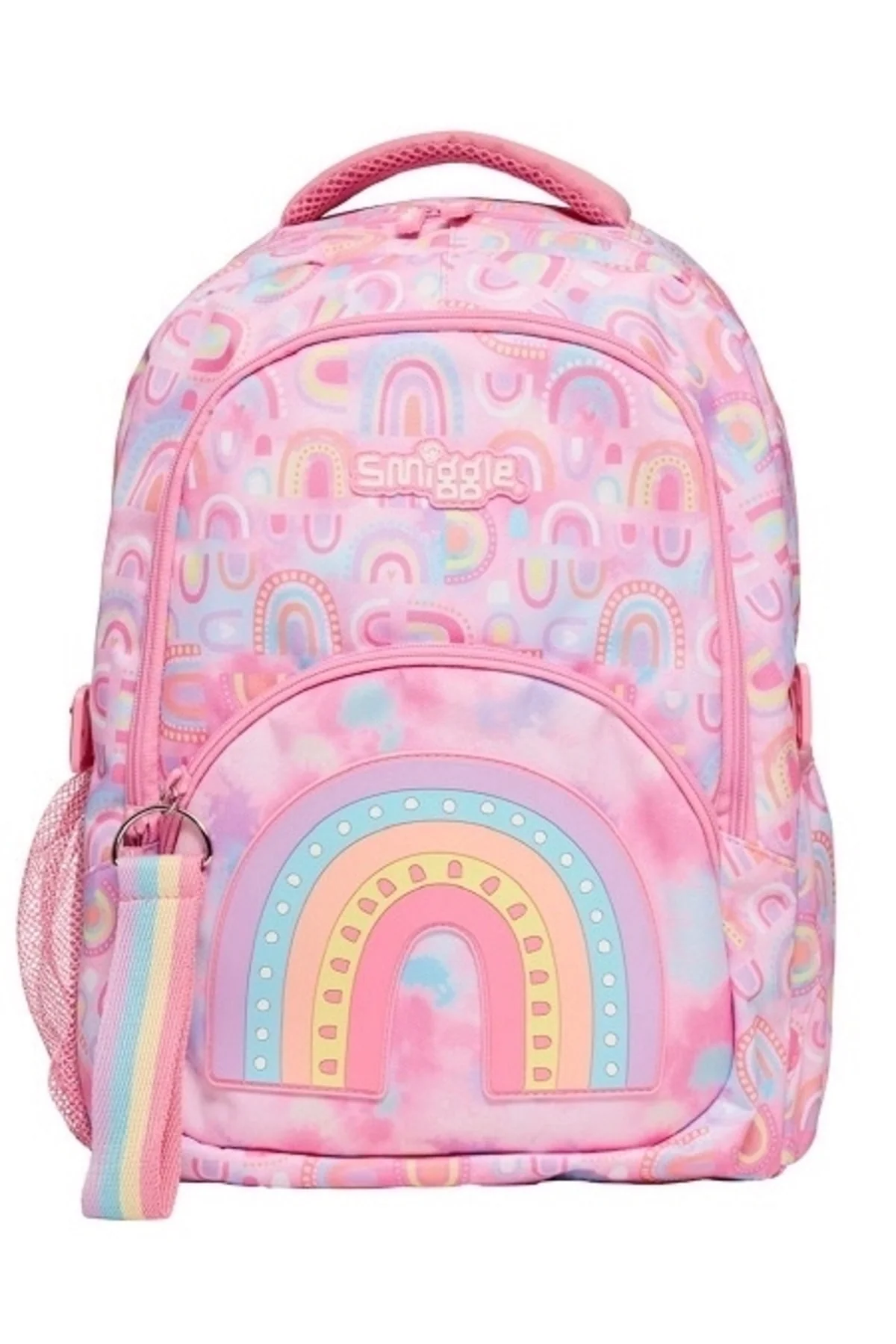 3-compartment school backpack with attachable lunch box and fun prints