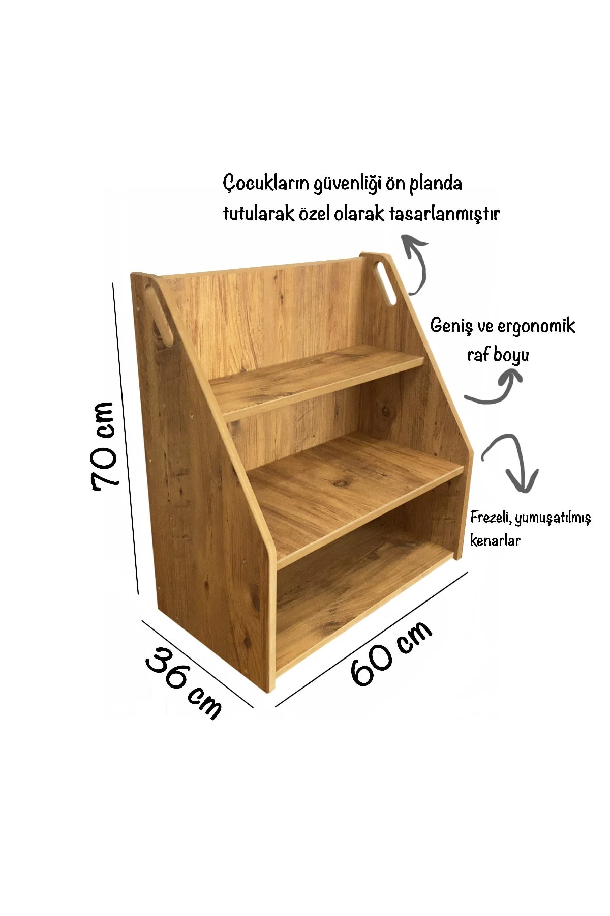 Solid wood montessori toy shelf for children's play and storage