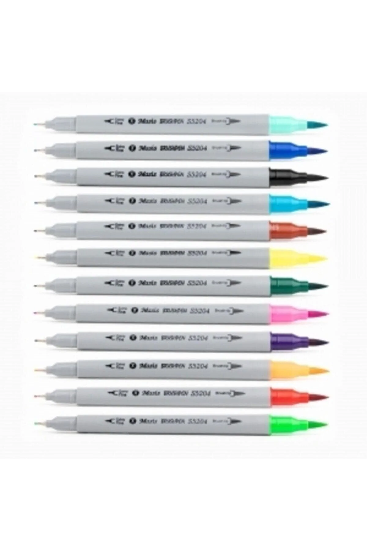 Dual-tip brush pens and fine liners set of 12