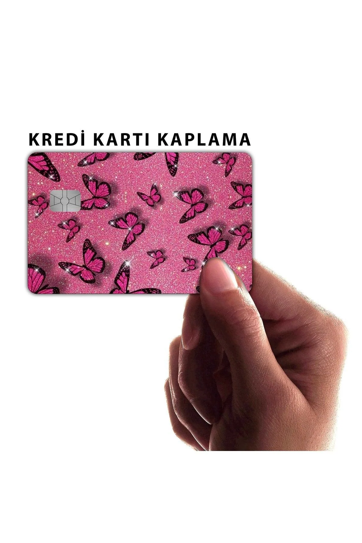 Clear butterfly card overlay sticker for contactless cards