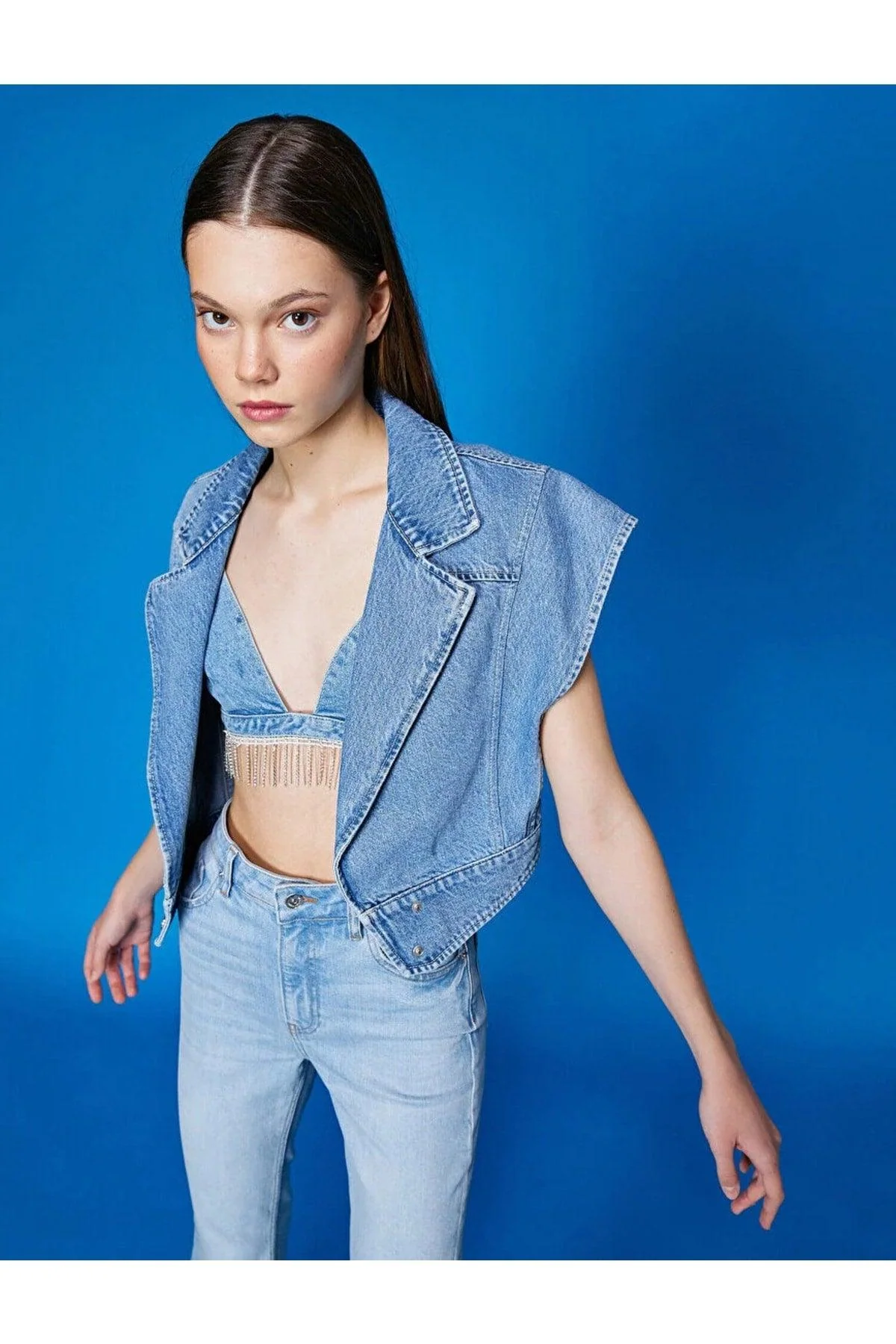Women’s Button-Up Denim Jacket – 100% Cotton