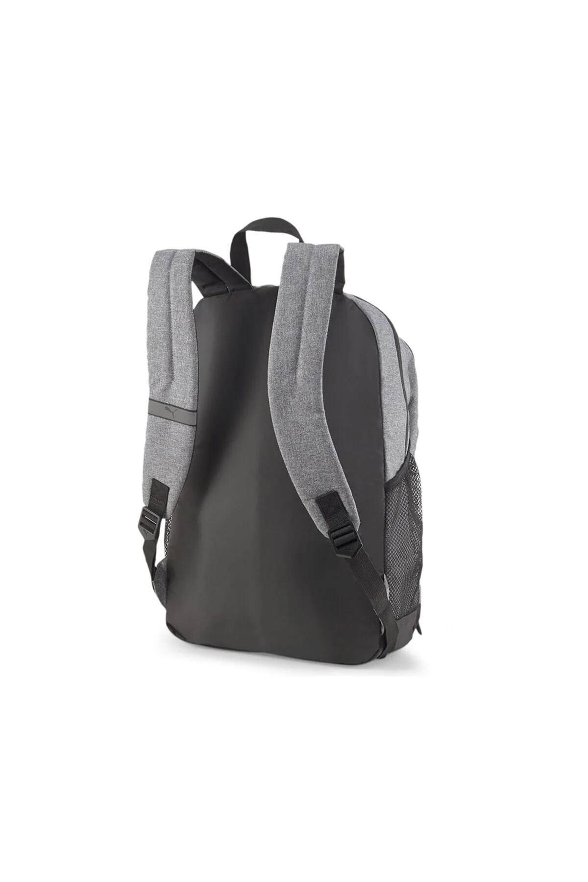 Gray unisex backpack with 26-liter capacity and 3D logo