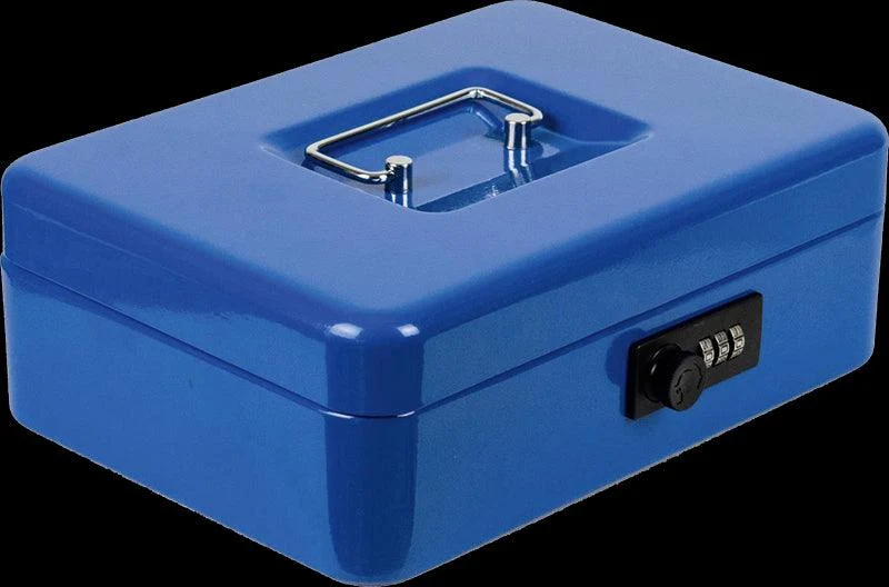 Blue Combination Lock Cash Box with 180 mm Height