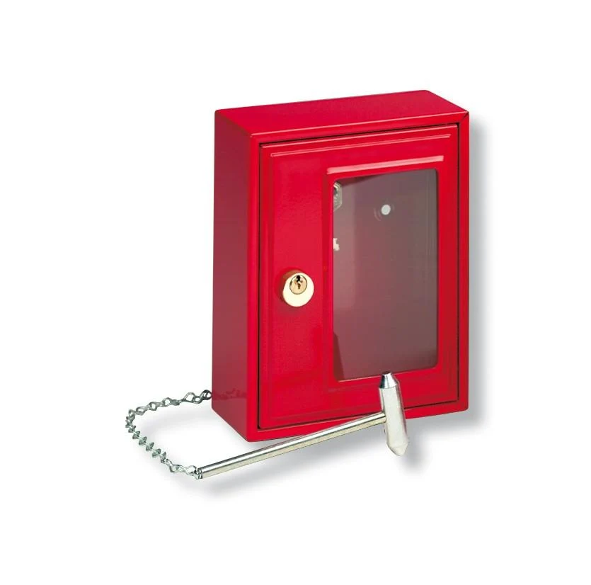 Red Emergency Key Box with Hammer
