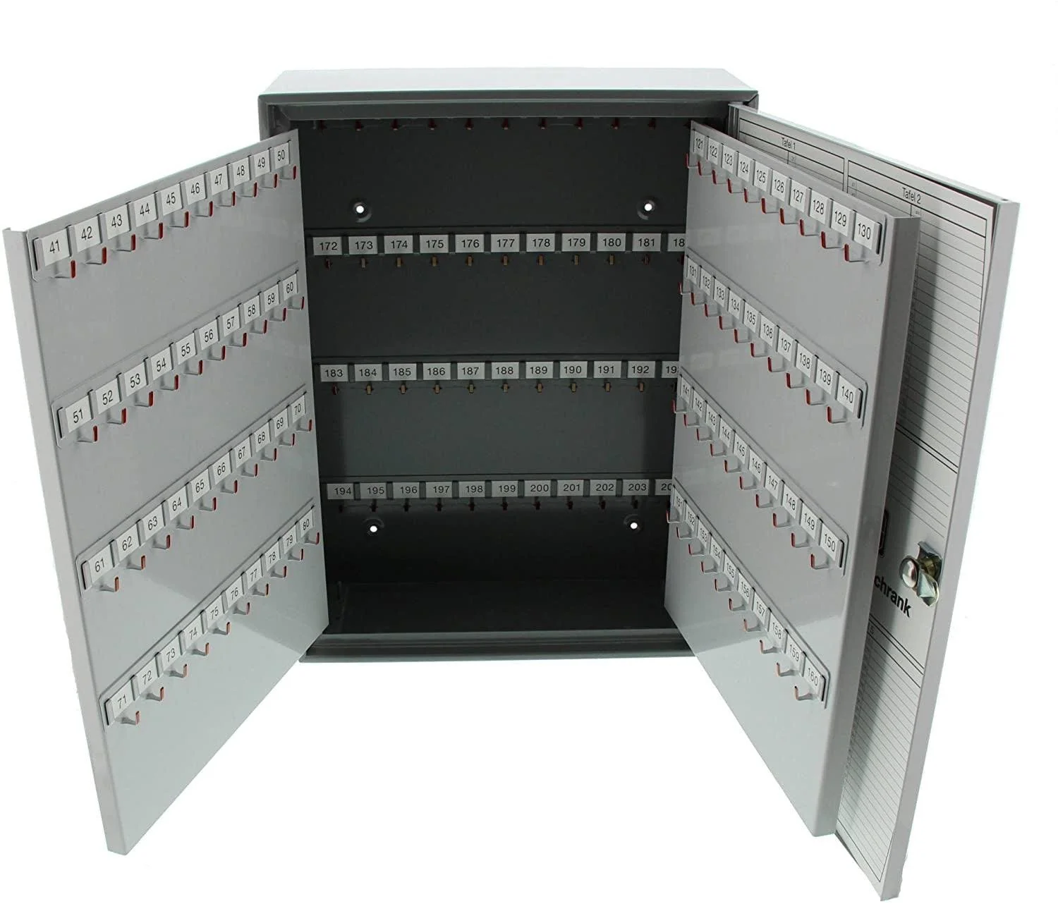 Light Gray Key Cabinet with 204 Hooks