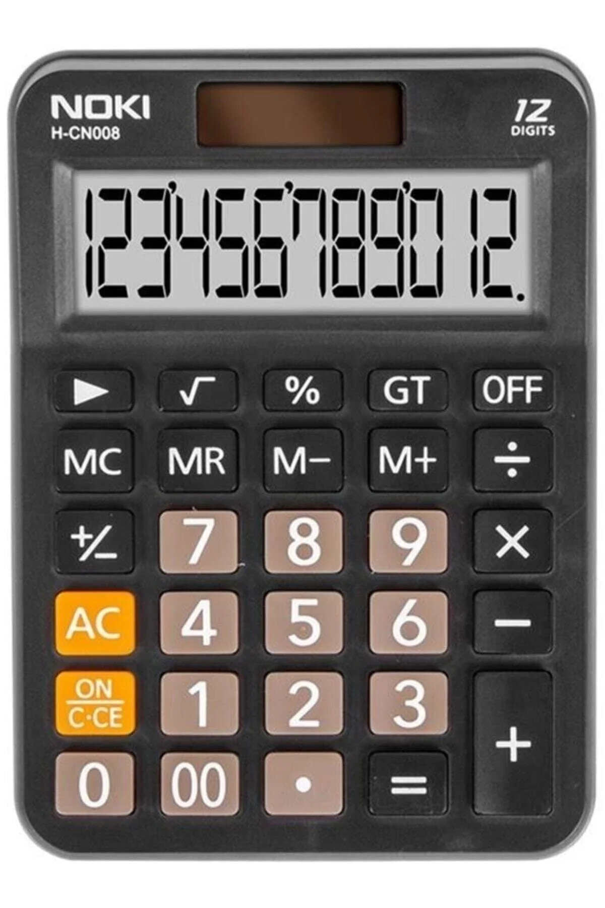 Solar-powered 12-digit desktop calculator