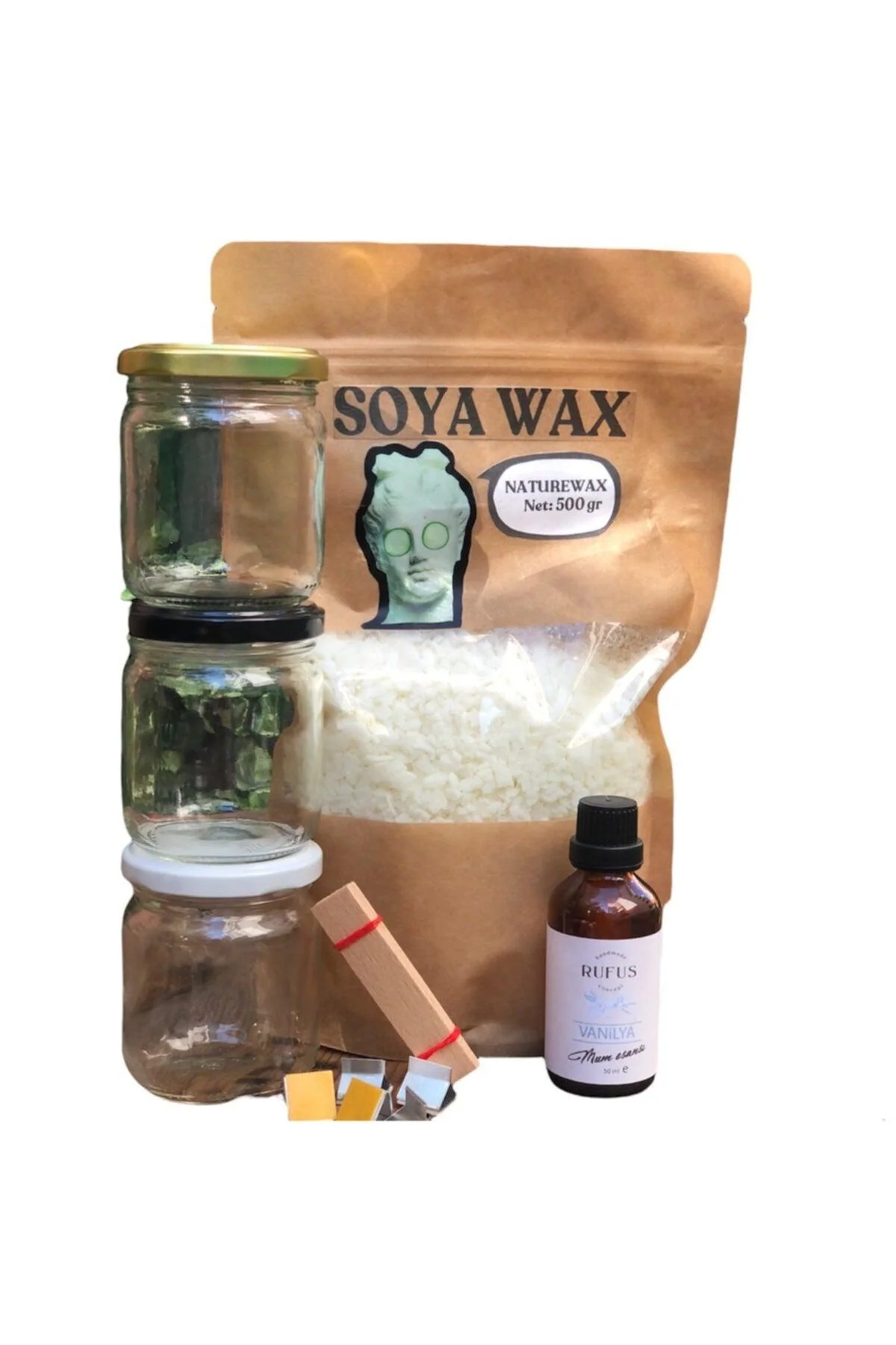 Candle Making Kit with Soy Wax and Glass Jars