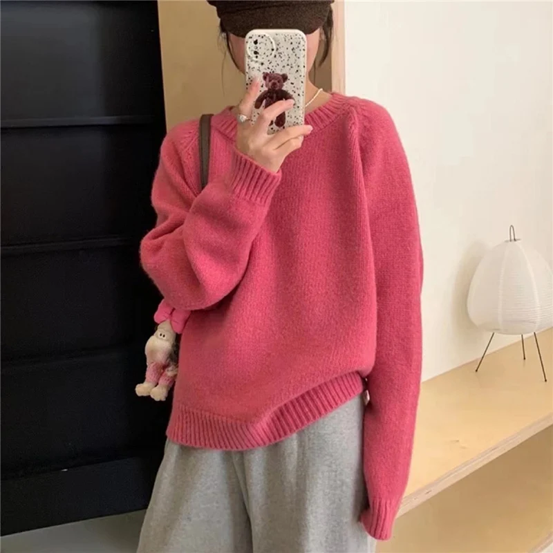Candy Color Pullover Slimming Sweater Bottoming