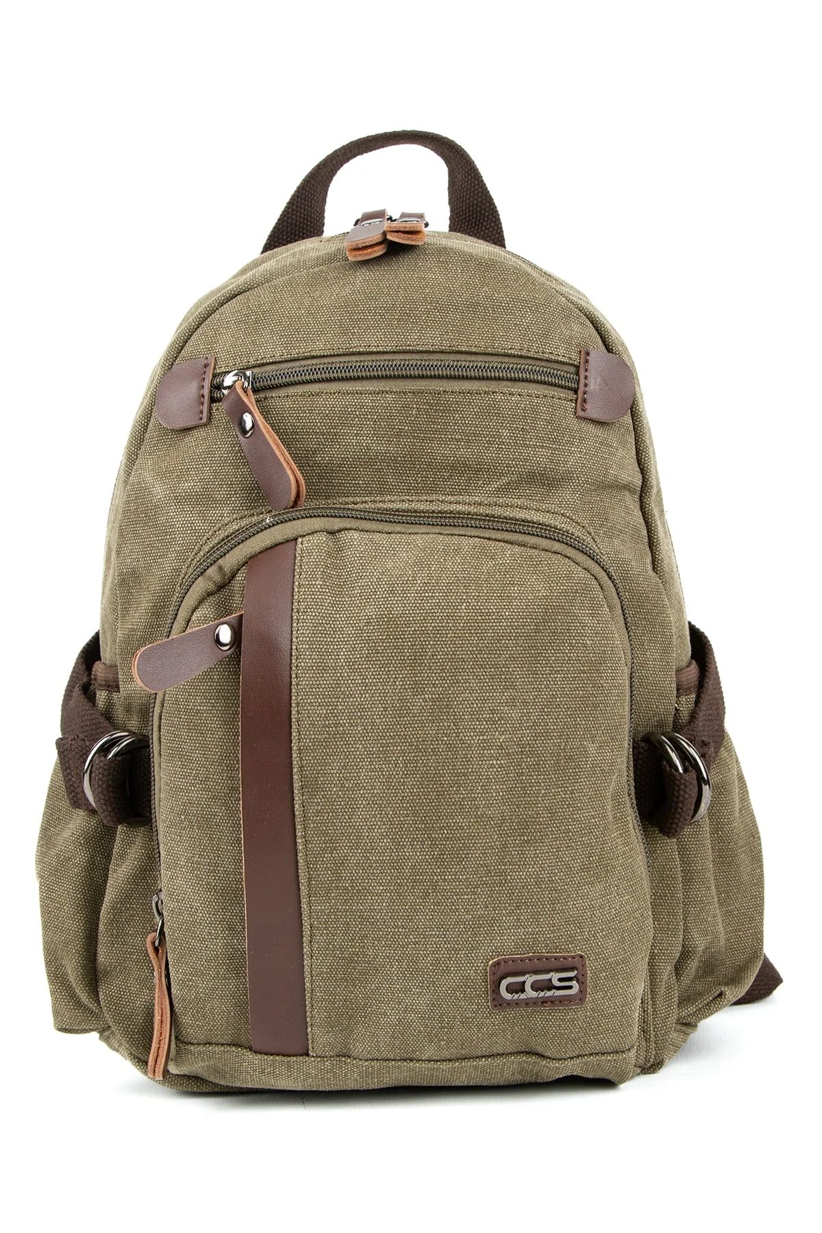 Canvas cross-backpack with organized compartments