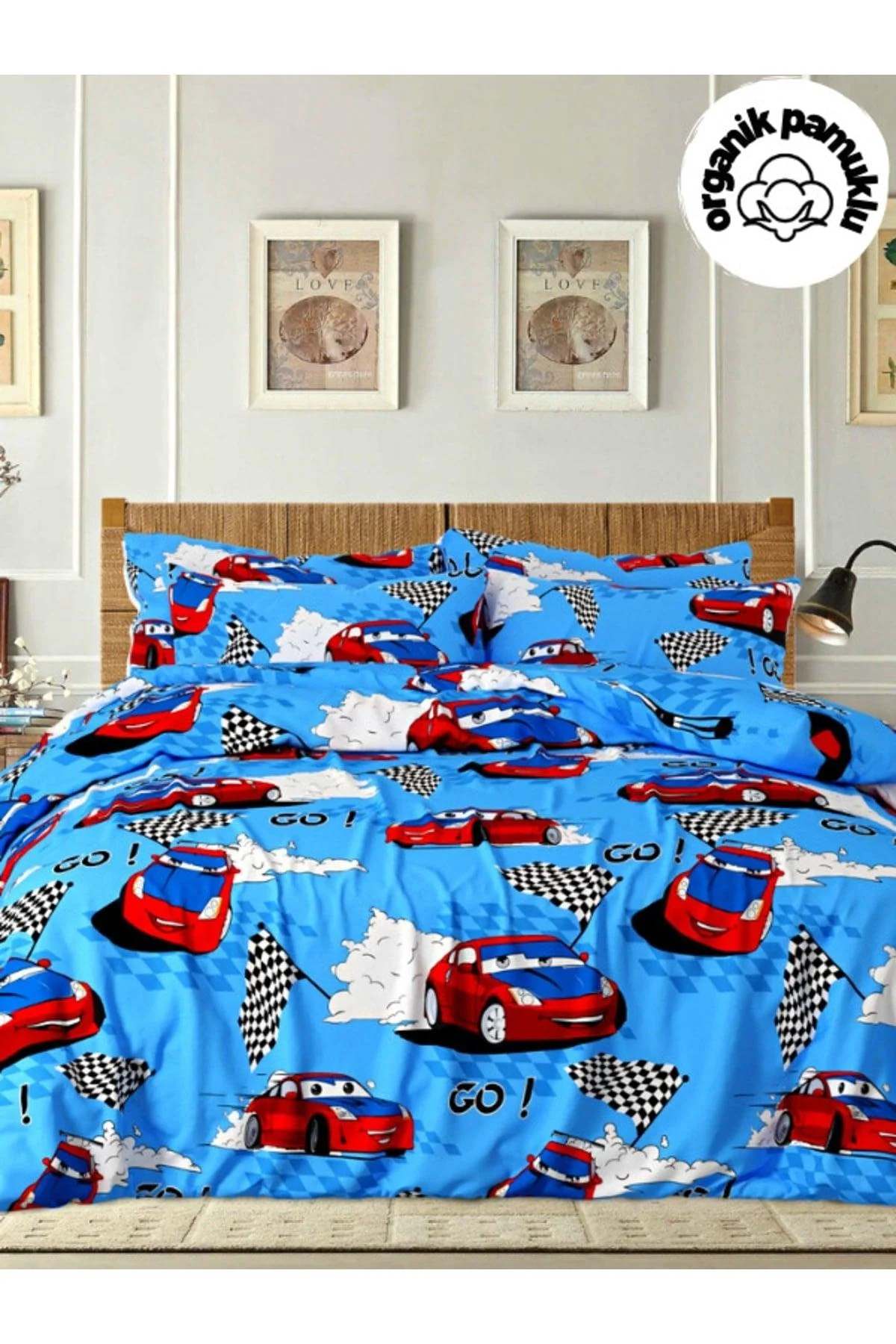 Car Print Single Duvet Cover Set
