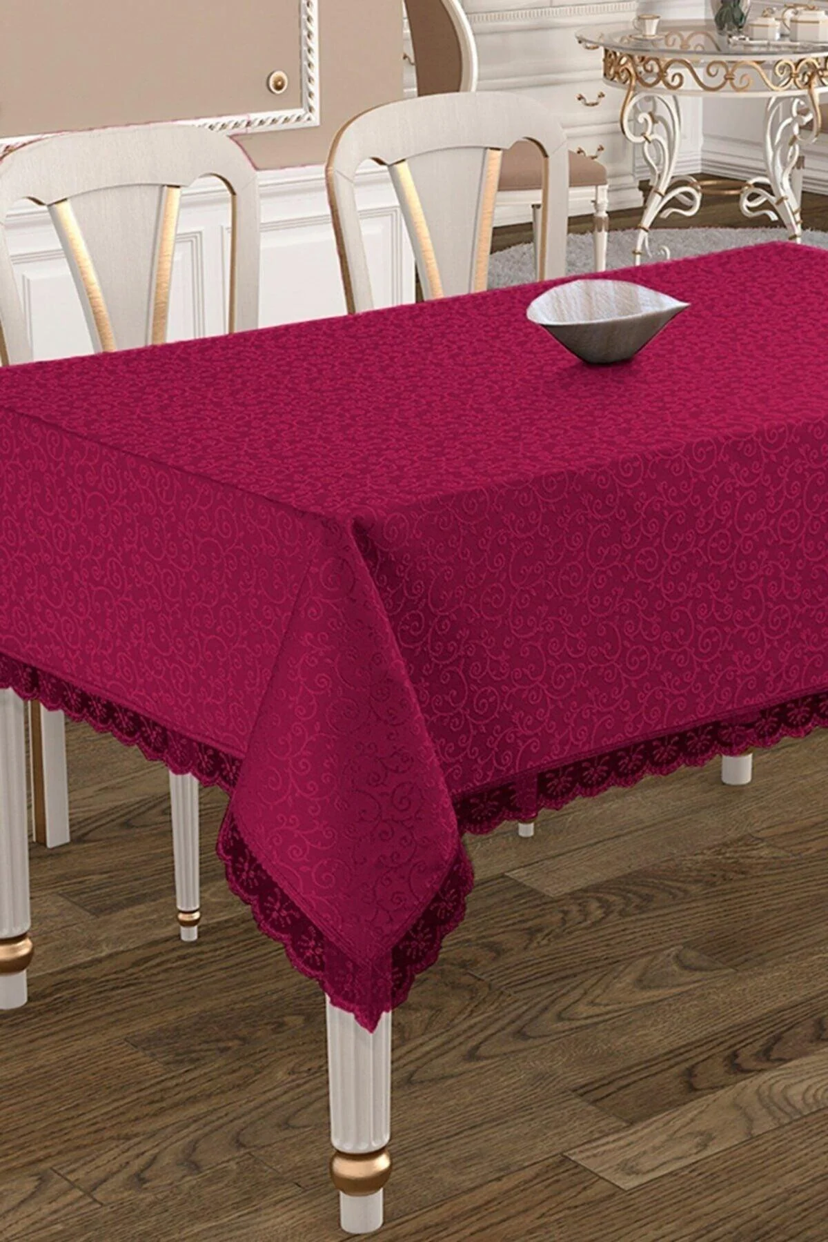 Plum Stain-Resistant Rectangular Tablecloth 160x220cm
