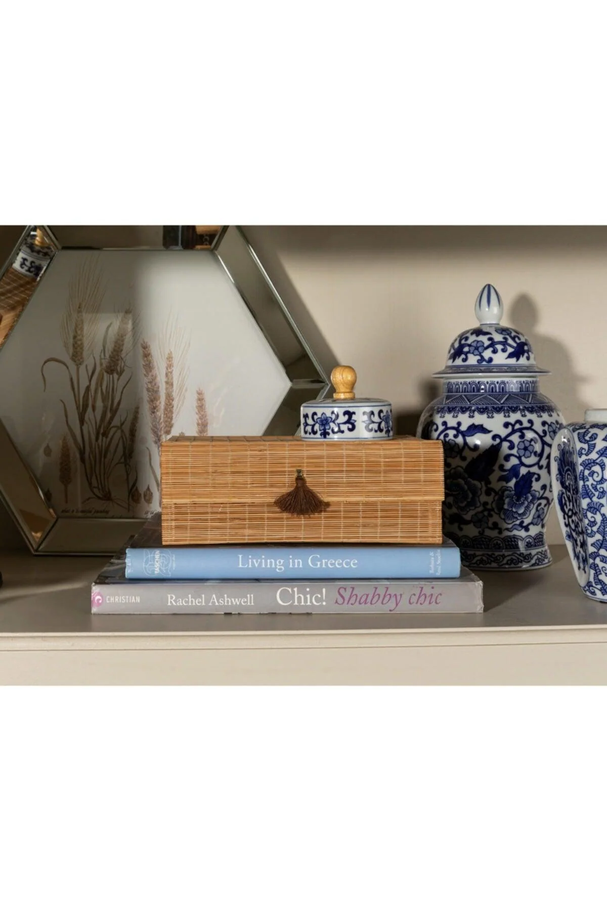 Bamboo decorative storage box 22 x 15 x 8 cm