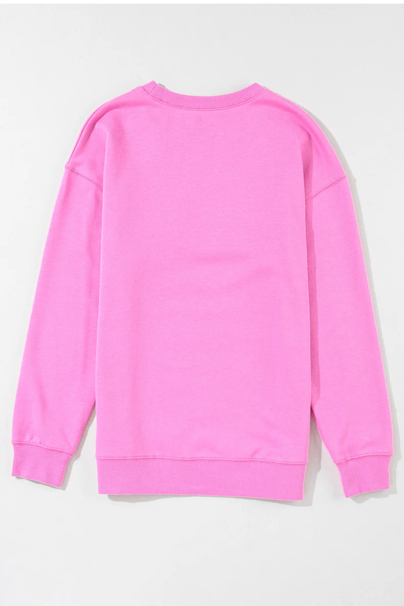 Casual Print Solid Pullover Sweatshirt