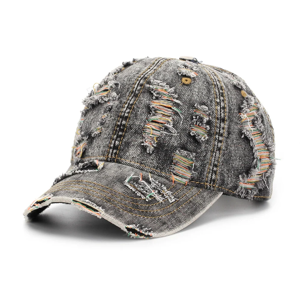 Casual Sun Hat with Ripped Lines