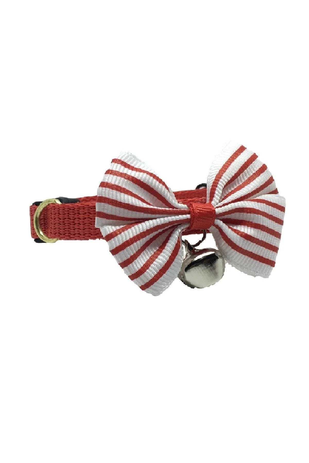 Adjustable Cat Collar with Bow Tie (Model 17) – Soft Fabric, 18‑27 cm, Bell Included