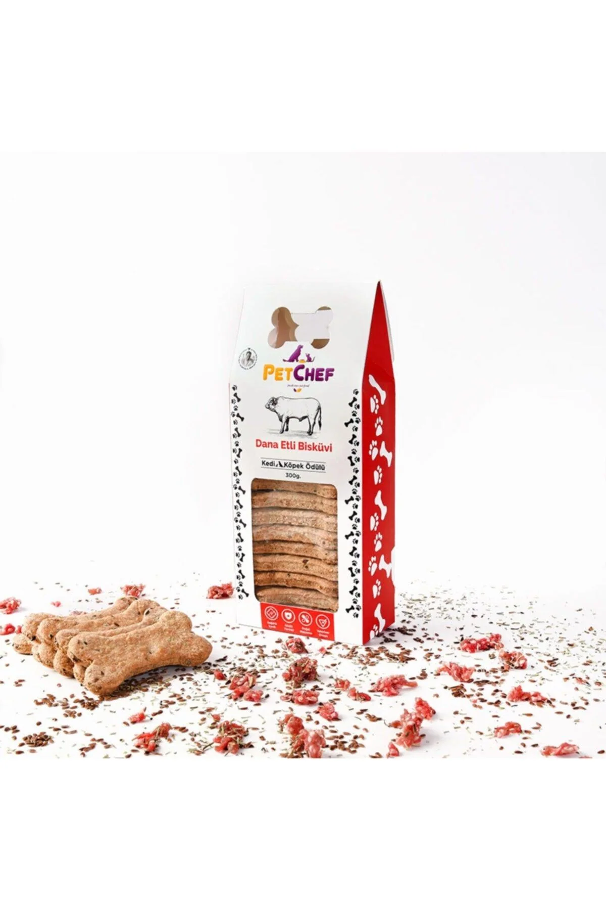 Beef-Flavored Dog Biscuit Treats, 230g, No Wheat