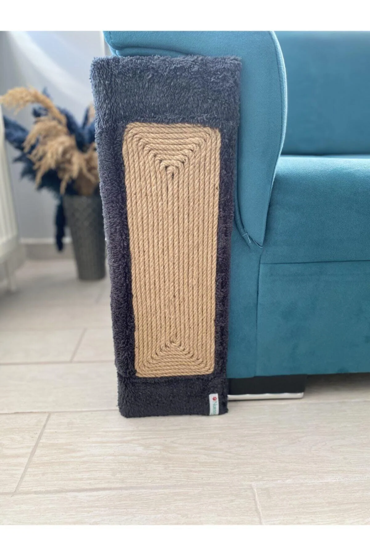 Corner cat scratching mat and sofa protector with jute rope