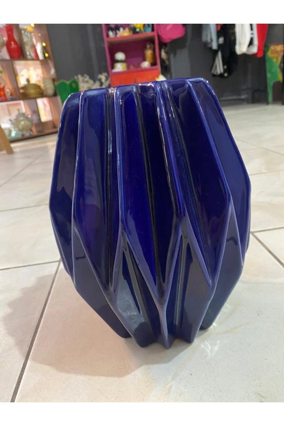 Handmade Ceramic Cube Vase in Neutral Finish