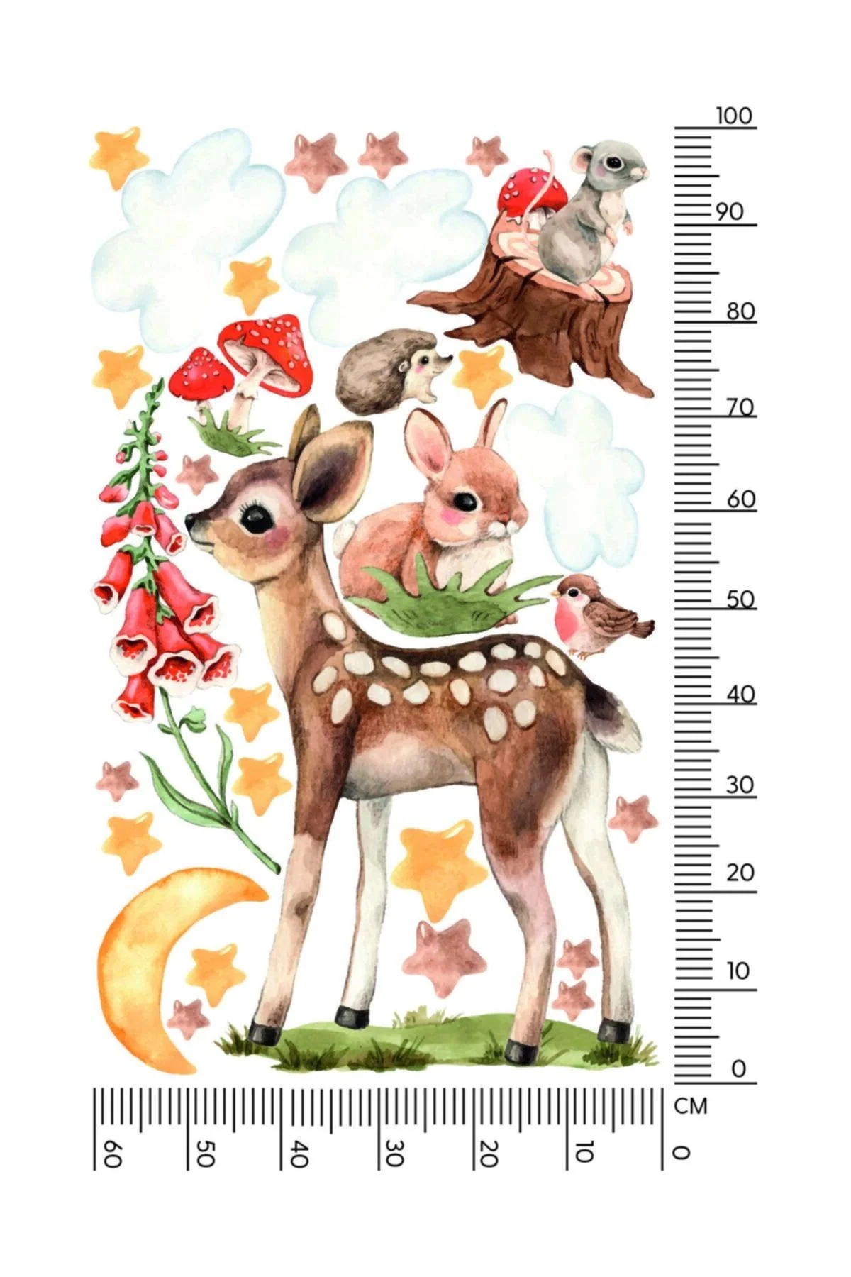 Jungle Buddies Wall Sticker – 100 × 50 cm Vinyl Decal