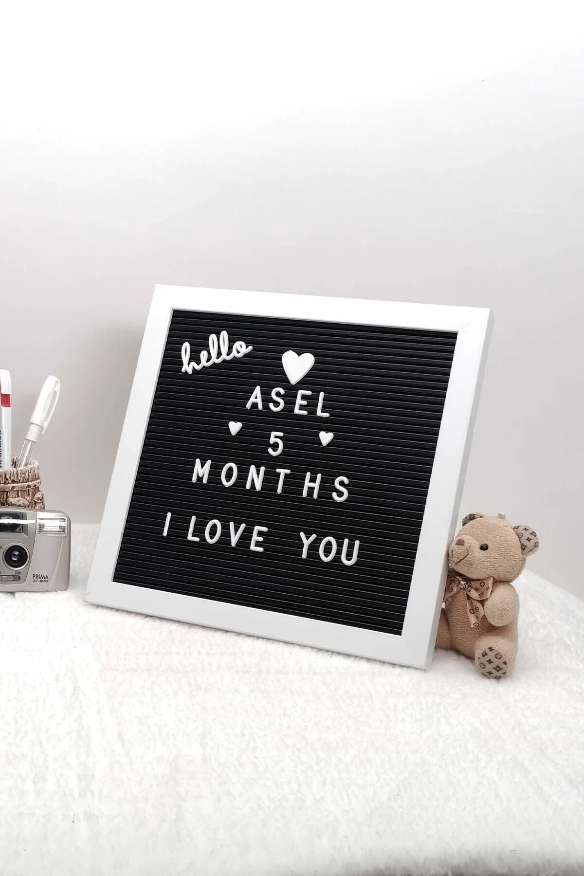 White Dry‑Erase Message Board with 121 Magnetic Letters