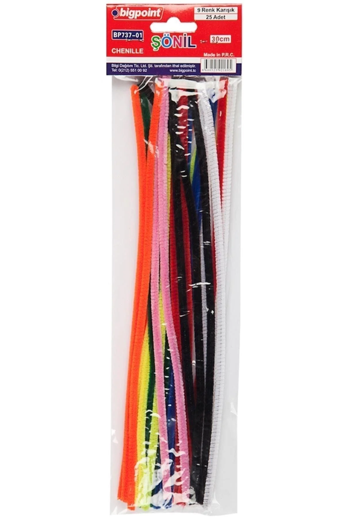Chenille craft threads in assorted colors