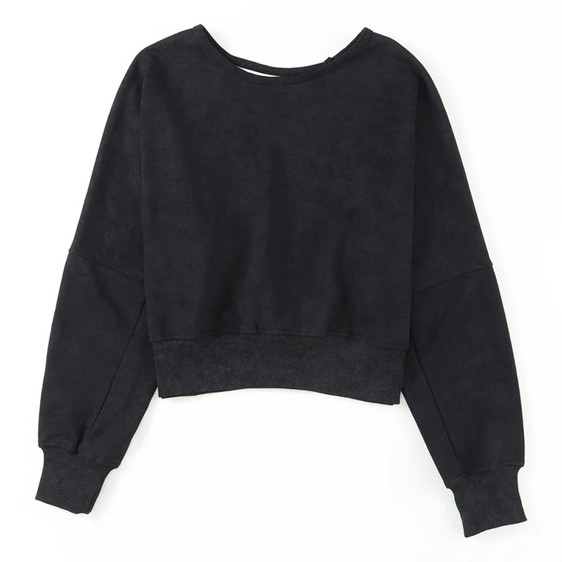 Chic Backless Round Neck Autumn Sweater